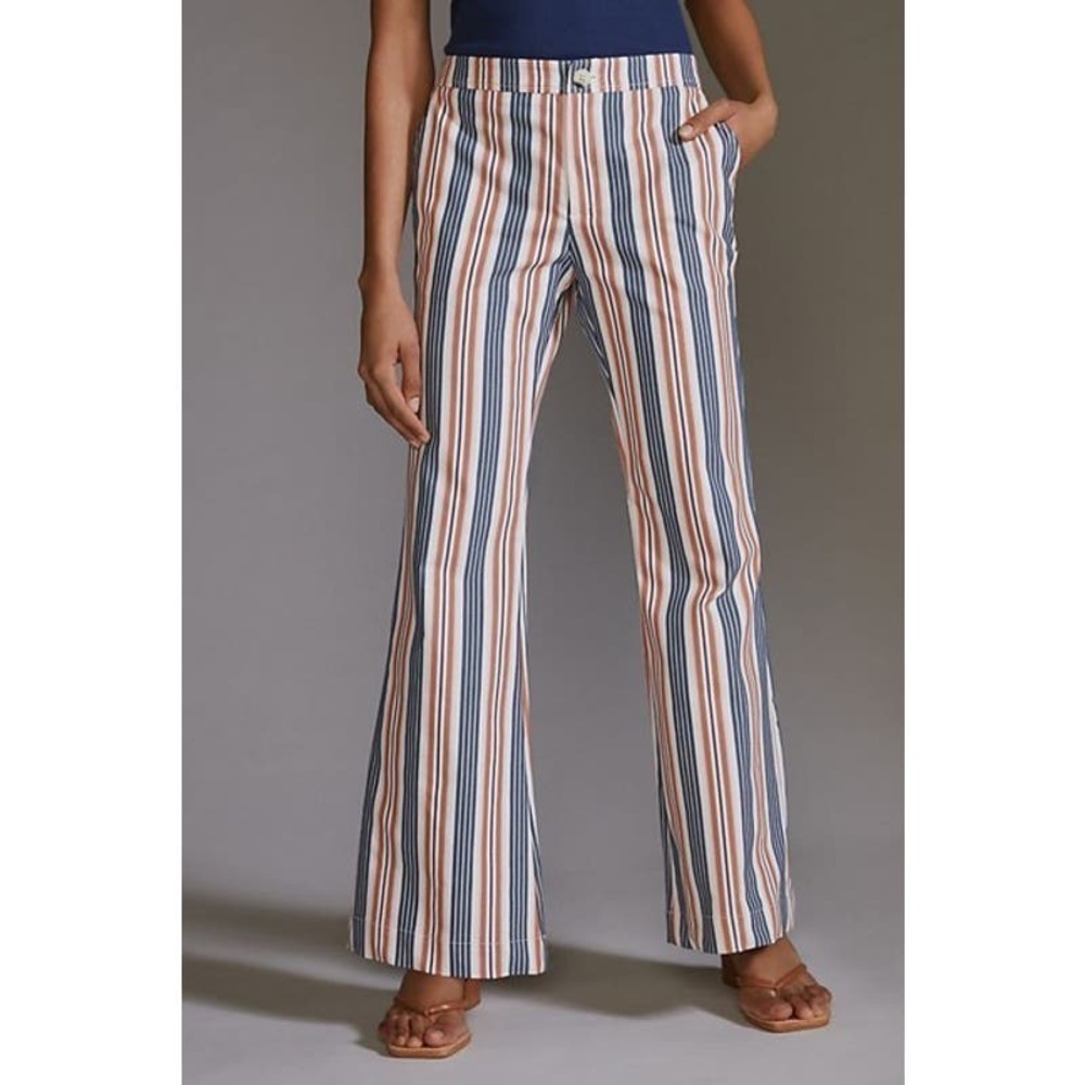 Anthropologie Multicolor Striped Straight Leg Pants